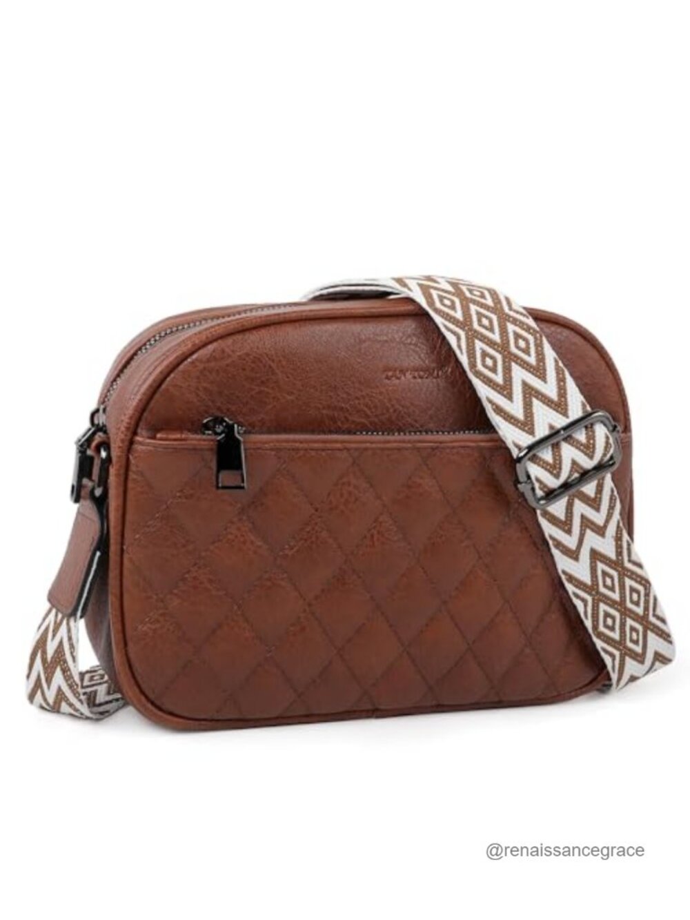 Vegan Leather Crossbody Bag with Adjustable Strap for Travel